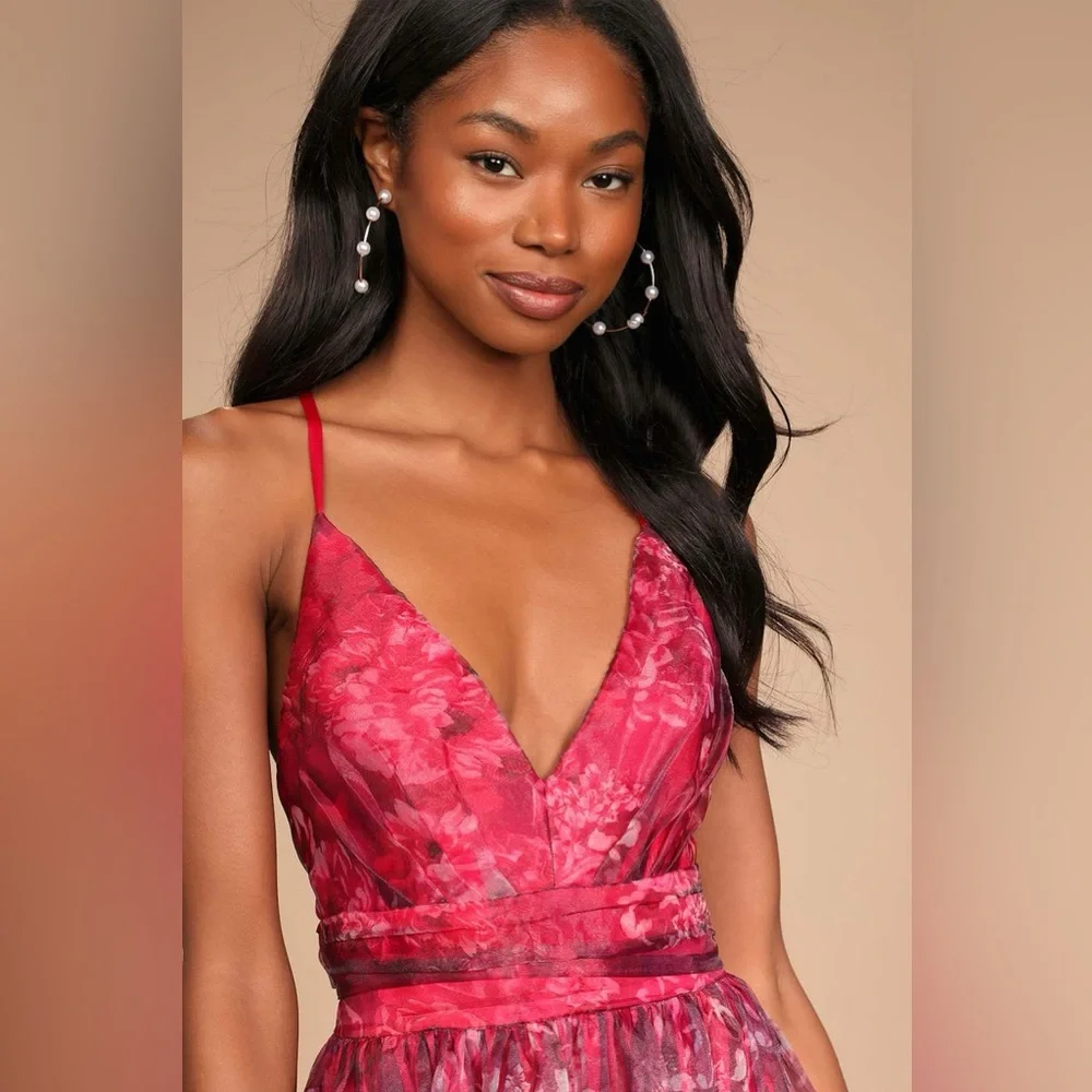 Lulu's Floral Pink Maxi Dress - Picture 2 of 10